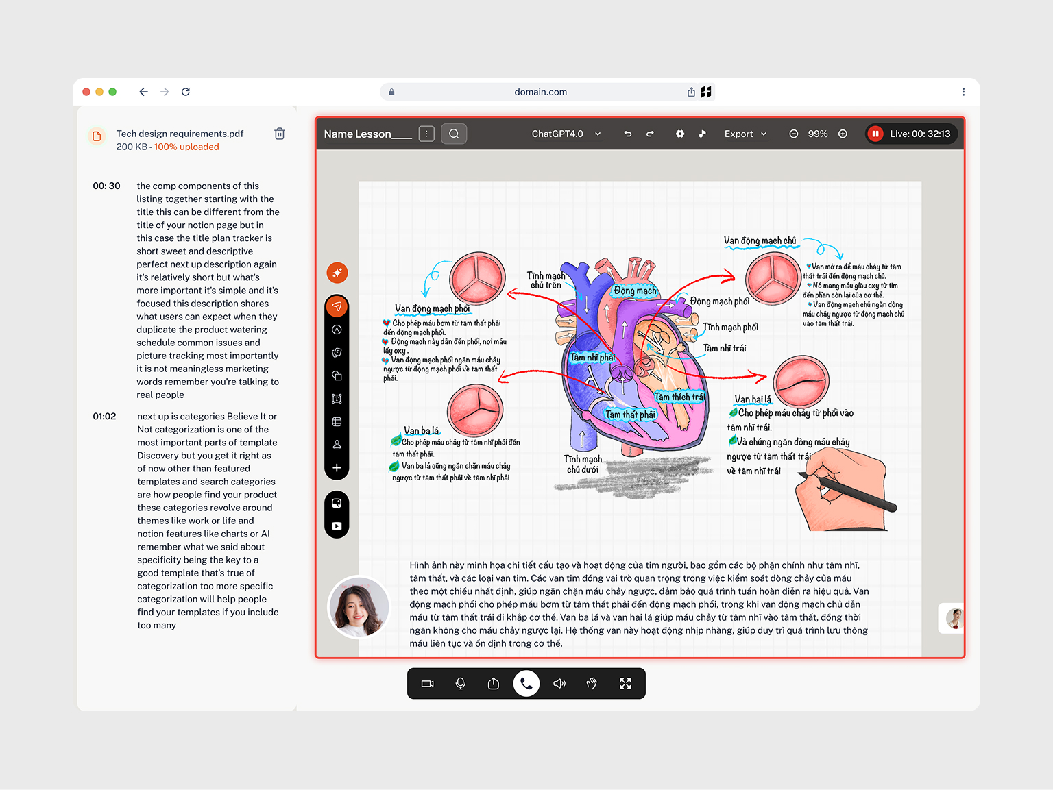 Attendance list for a class