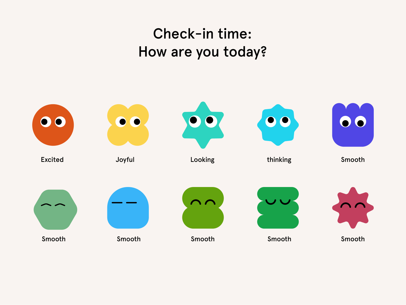 Emoji-inspired illustration set used across the product