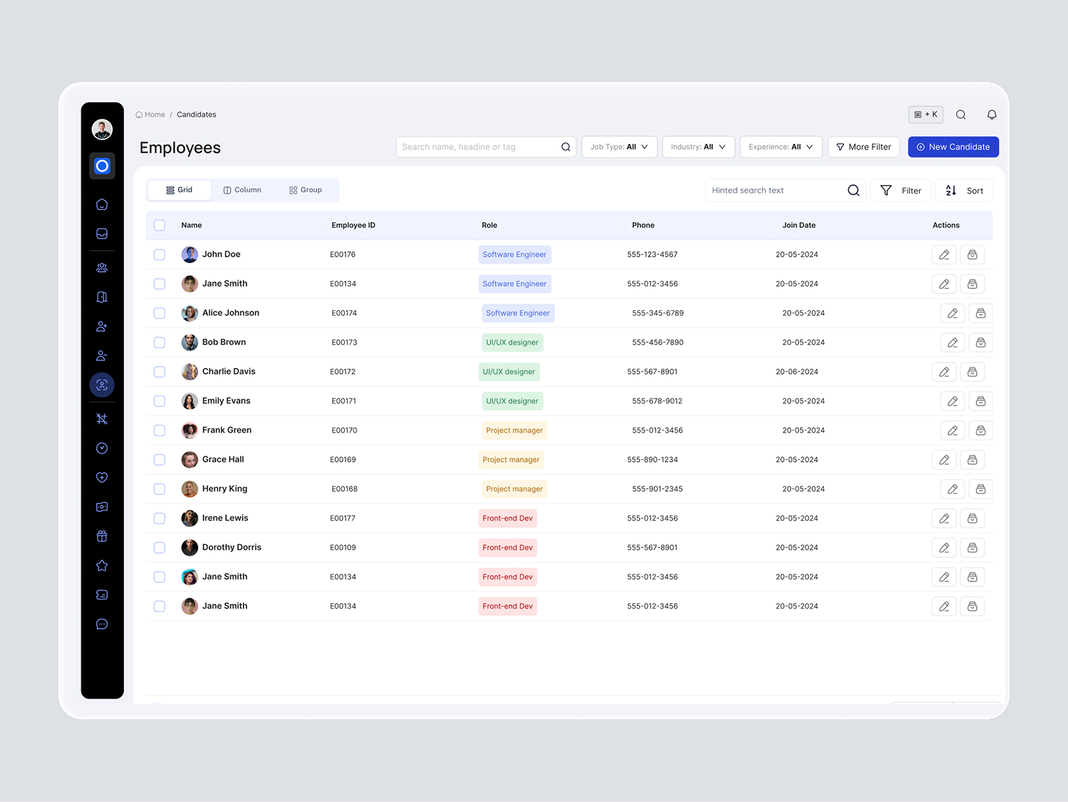 Talent Hub interview scheduling interface
