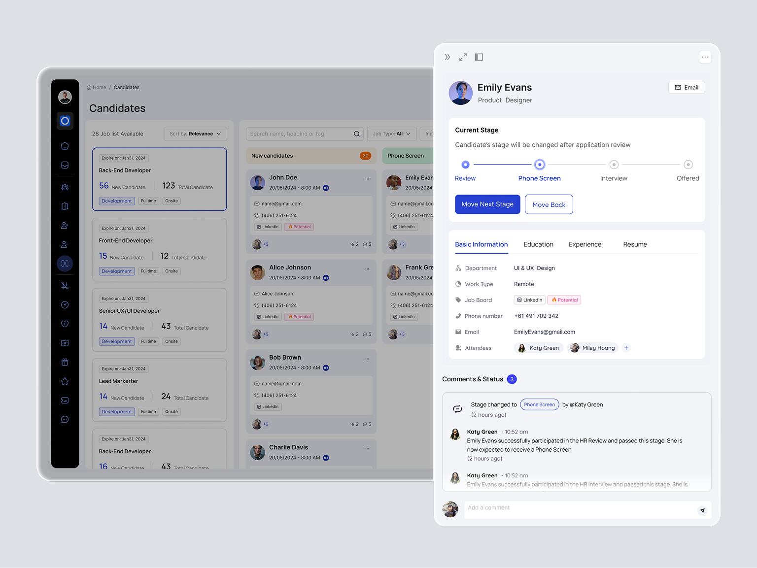Talent Hub candidate evaluation and scoring system