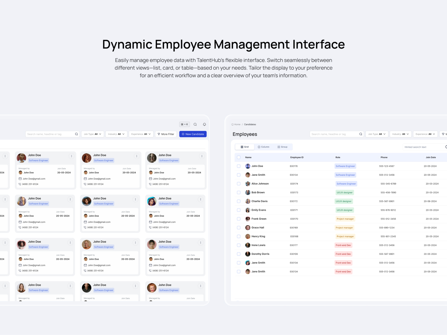 Talent Hub email notification and communication center